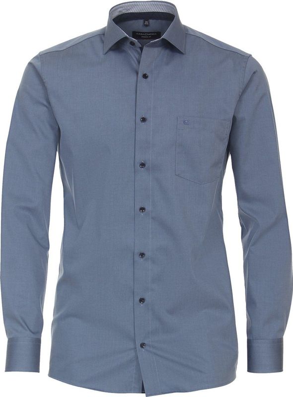 CASA MODA - Overhemd - Blauw - 100% Katoen - Kent Kraag - Lange Mouwen