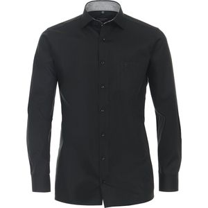 CASA MODA - Modern Fit - Overhemd - Zwart - Popeline - Strijkvriendelijk