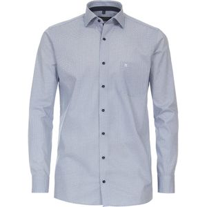 CASA MODA modern fit overhemd, popeline, blauw met wit dessin
