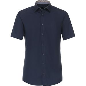 VENTI - Modern Fit - Overhemd - Blauw - Korte Mouw - Strijkvrij