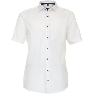 VENTI - Modern Fit - Overhemd - Wit - Korte Mouw - Strijkvrij