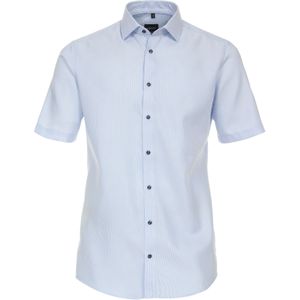 Venti - Overhemd - Blauw - Korte Mouw - 100% Katoen