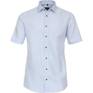 Venti - Overhemd - Blauw - Korte Mouw - 100% Katoen
