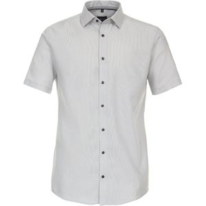 VENTI - Overhemd - Grijs - Modern Fit - Korte Mouw - Strijkvrij