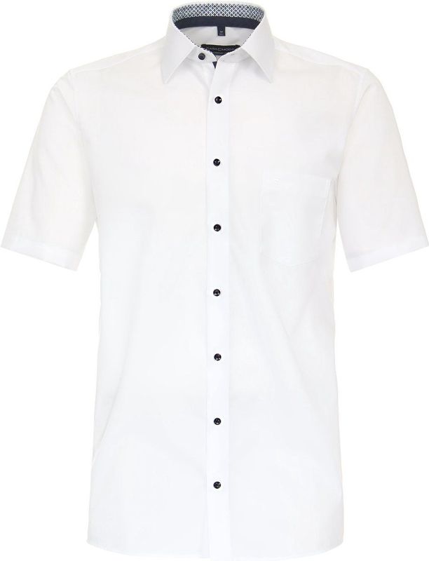 CASA MODA - Comfort Fit - Overhemd - Wit - Korte Mouw - Strijkvrij