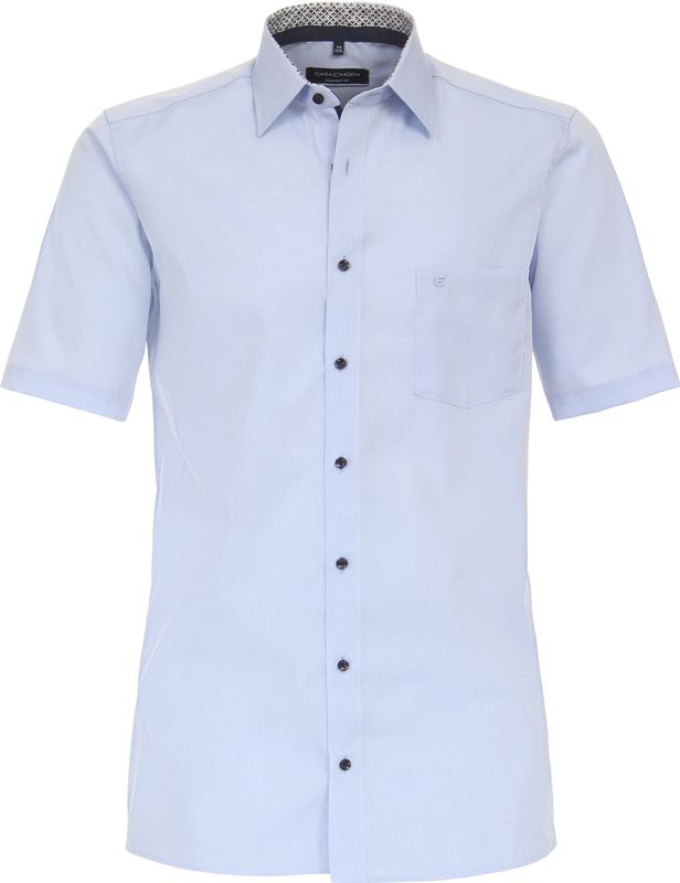 CASA MODA - Comfort Fit - Overhemd - Blauw - Korte Mouw - Strijkvrij