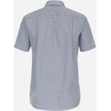 CASA MODA - Comfort Fit - Overhemd - Blauw Dessin - Korte Mouw - Strijkvriendelijk