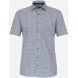 CASA MODA - Comfort Fit - Overhemd - Blauw Dessin - Korte Mouw - Strijkvriendelijk