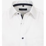 CASA MODA - Comfort Fit Overhemd - Wit - Korte Mouw - Dobby - Strijkvrij