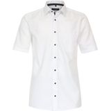 CASA MODA - Comfort Fit Overhemd - Wit - Korte Mouw - Dobby - Strijkvrij