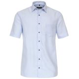 CASA MODA Overhemd - Blauw - Katoen - Korte Mouwen - Kent Kraag