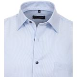 CASA MODA Overhemd - Blauw - Katoen - Korte Mouwen - Kent Kraag