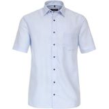 CASA MODA Overhemd - Blauw - Katoen - Korte Mouwen - Kent Kraag