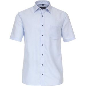 CASA MODA Overhemd - Blauw - Katoen - Korte Mouwen - Kent Kraag