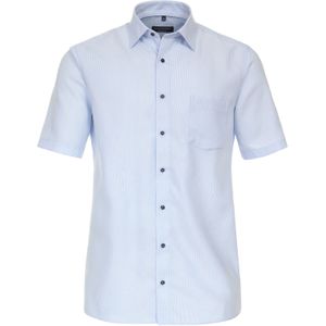 CASA MODA Overhemd - Blauw - Katoen - Korte Mouwen - Kent Kraag