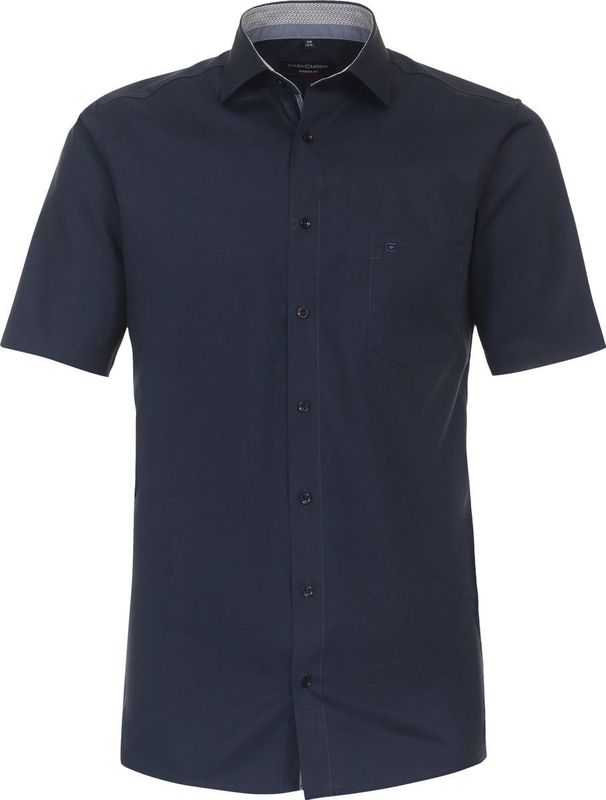 CASA MODA - Modern Fit - Overhemd - Blauw - Korte Mouw - Strijkvrij