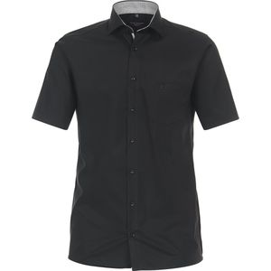CASA MODA modern fit overhemd, korte mouw, popeline, zwart