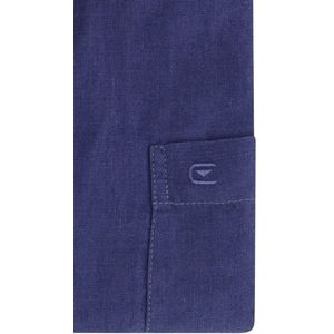 Casa Moda - Casual Overhemd - Korte Mouw - Wijde Fit - Linnen - Blauw