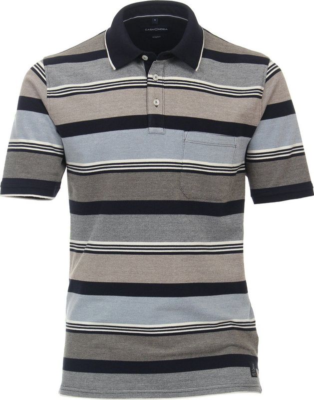 CASA MODA - Comfort Fit - Poloshirt - Beige - Korte Mouwen