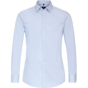 VENTI - Modern Fit - Overhemd - Blauw Gestreept - Strijkvriendelijk