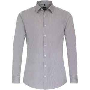 VENTI modern fit overhemd, twill, zwart gestreept