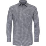CASA MODA - Comfort Fit - Overhemd - Blauw met Wit Geruit - Strijkvriendelijk - Boordmaat: 49