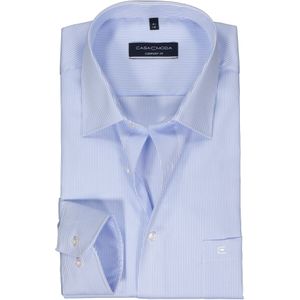 CASA MODA - Comfort Fit Overhemd - Blauw Gestreept - 100% Katoen - Strijkvriendelijk