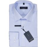 CASA MODA - Blauw Gestreept Overhemd - 100% Katoen - Kent Kraag - Lange Mouwen