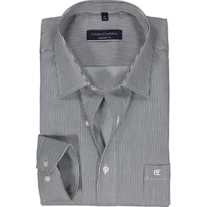 CASA MODA comfort fit overhemd, twill, zwart gestreept