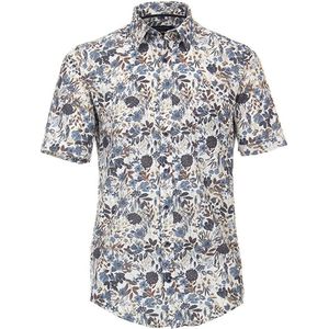 CASA MODA Sport Casual Fit Overhemd - Popeline - Blauw Dessin - Strijkvriendelijk