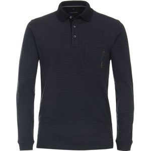 Casa Moda Longsleeve Polo Streep Navy - Heren