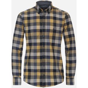 CASA MODA Sport casual fit overhemd, dobby, geel geruit