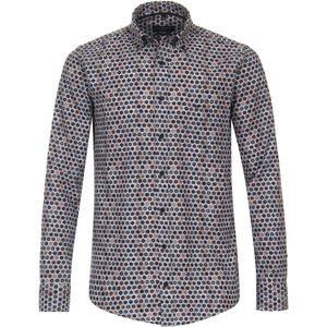CASA MODA - Multicolor Fantasie - Overhemd - Antraciet - 100% Katoen, Strijkvriendelijk, Boordmaat: 45/46