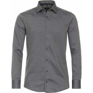 VENTI - Modern Fit Overhemd - Groen - Dobby - Strijkvrij