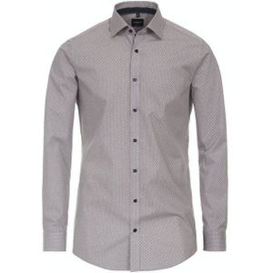 VENTI - Body Fit Overhemd - Rood Dessin - Strijkvriendelijk - Boordmaat 42