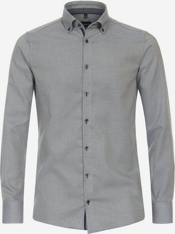 VENTI - Dobby - Overhemd - Groen - Modern Fit
