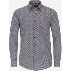 CASA MODA - Multicolor Fantasie - Overhemd - Blauw - 100% Katoen - Strijkvriendelijk - Boordmaat: 37/38