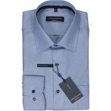 CASA MODA - Dobby - Overhemd - Blauw - Strijkvrij - Boordmaat 38