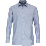 CASA MODA - Dobby - Overhemd - Blauw - Strijkvrij - Boordmaat 38