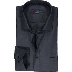 CASA MODA - Dobby Overhemd - Antraciet - Strijkvrij - 97% Katoen
