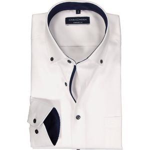 Overhemd - Wit - 100% Katoen - Button Down Kraag - Lange Mouwen