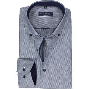 CASA MODA Overhemd - Blauw - 100% Katoen - Button Down Kraag