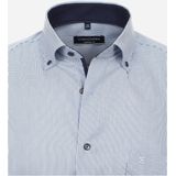 CASA MODA - Dobby - Overhemd - Blauw Gestreept - Strijkvriendelijk - Boordmaat: 46