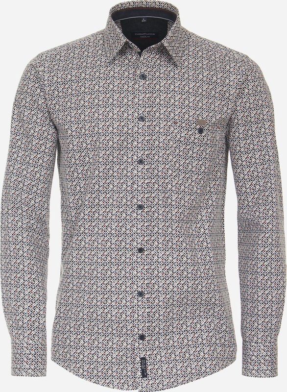 CASA MODA - Multicolor Fantasie - Overhemd - 100% Katoen - Kent Kraag