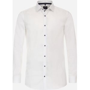 VENTI body fit overhemd, mouwlengte 72 cm, dobby, wit