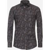 VENTI - Heren Overhemd - Blauw - Twill - Strijkvrij