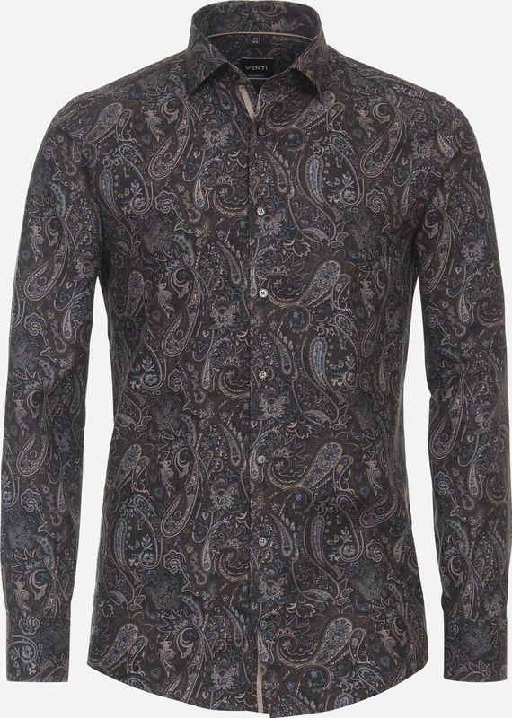 VENTI - Heren Overhemd - Blauw - Twill - Strijkvrij