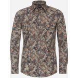 VENTI - Modern Fit - Overhemd - Bruin - Popeline