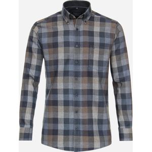 CASA MODA Sport comfort fit overhemd, dobby, blauw geruit