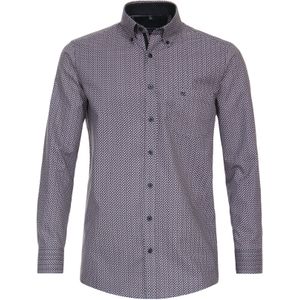 CASA MODA Sport comfort fit overhemd, twill, oranje dessin